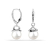 925 Sterling Silver Simulated Shell Freshwater Pearl Leverback Dangle Earrings for Women & Girls