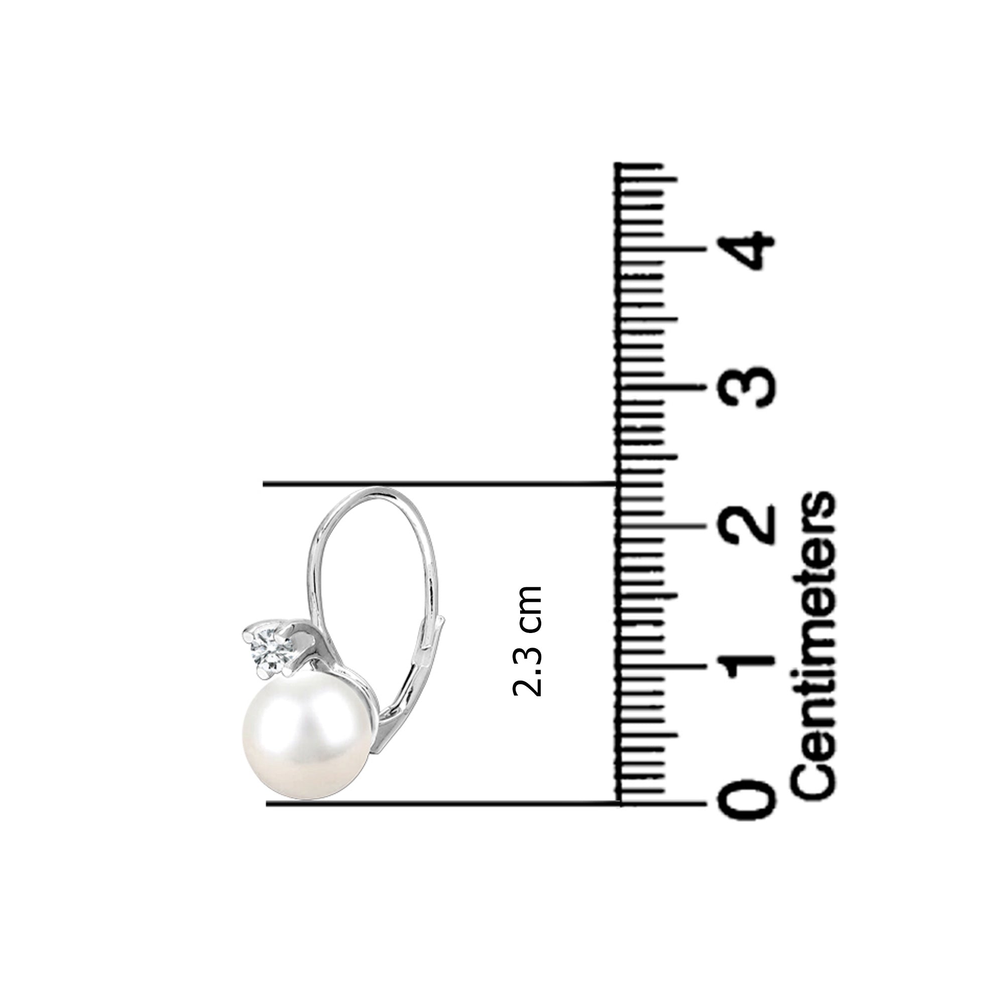 925 Sterling Silver Leverback Pearl Earring for Women