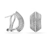 925 Sterling Silver Antique Textured Curve Omega Back Earrings for Women Teen