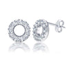 925 Sterling Silver CZ Diamond like Brilliance Sparkling Circle Ear Stud Earrings for Women