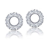 925 Sterling Silver CZ Diamond like Brilliance Sparkling Circle Ear Stud Earrings for Women