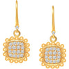 925 Sterling Silver 14K Rhodium and Gold Plated Hanging Square Drop Dangle Earrings for Women Teen