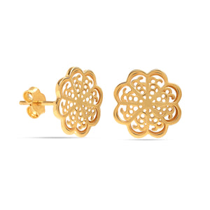 Senco Gold 18KT Yellow Gold and Diamond Stud Earrings for Women   Amazonin Fashion