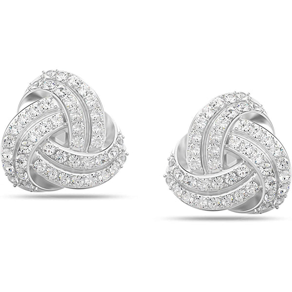 925 Sterling Silver Love-Knot CZ Stud Earrings for Women