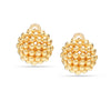 925 Sterling Silver Gold-Plated Caviar Clip On Earrings Non-Pierced Clip-On Stud Earring for Women