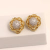 925 Sterling Silver 14K Gold Plated Two Tone Stud Earrings for Women Teen