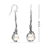 925 Sterling Silver Intertwined Freshwater Pearl Twisted French Wire Long Drop Dangle Earrings for Women