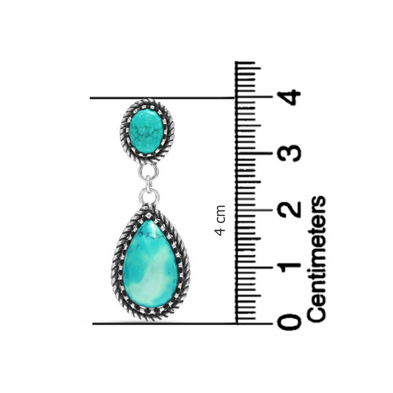 925 Sterling Silver Antique Pear Shaped Gemstone Vintage Inspired Turquoise Teardrop Stud Drop Dangle Earrings for Women