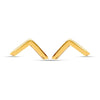 925 Sterling Silver 14K Gold Plated Open Arrow Minimalist Retro V-shaped Chevron Stud Earrings for Teens