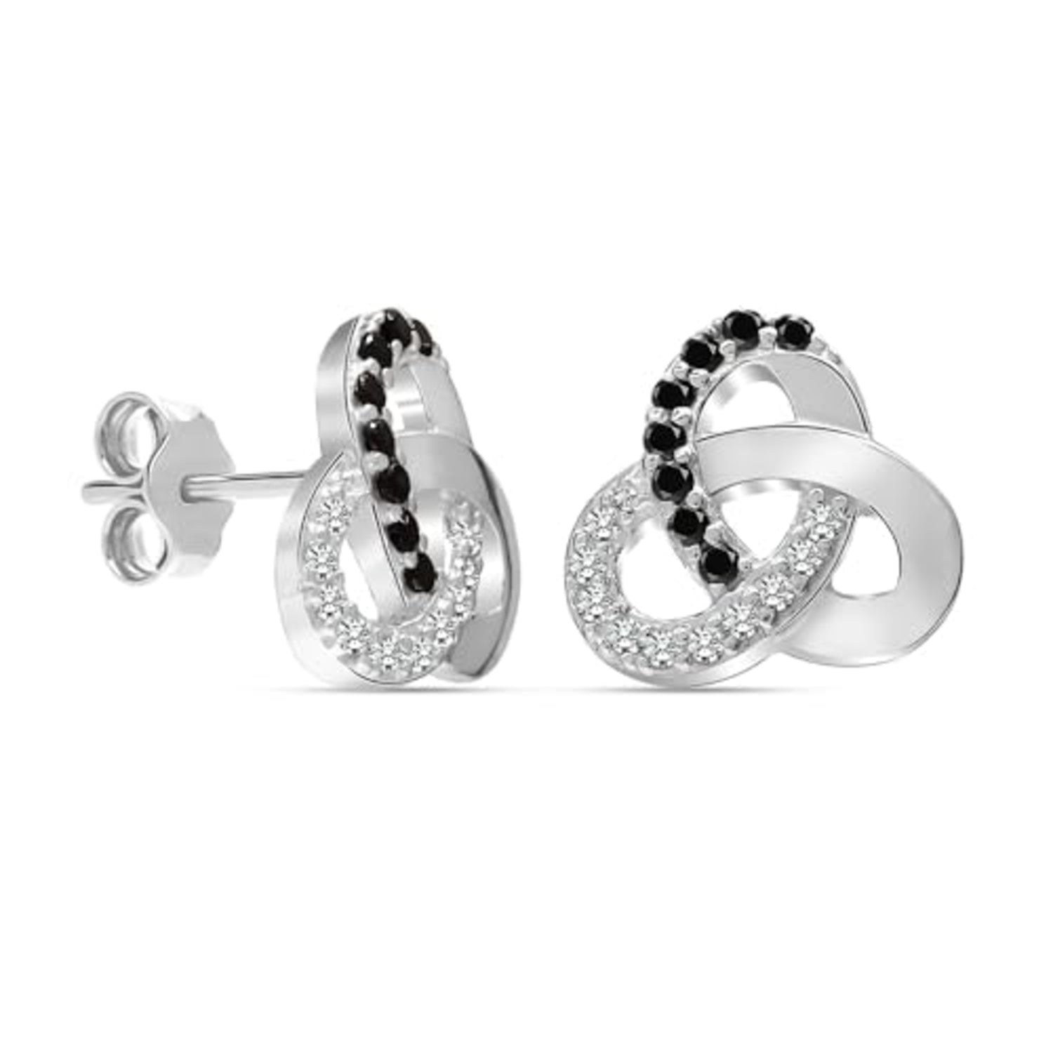 925 Sterling Silver Zirconia Infinity Celtic Love Knot Stud Earring for Women