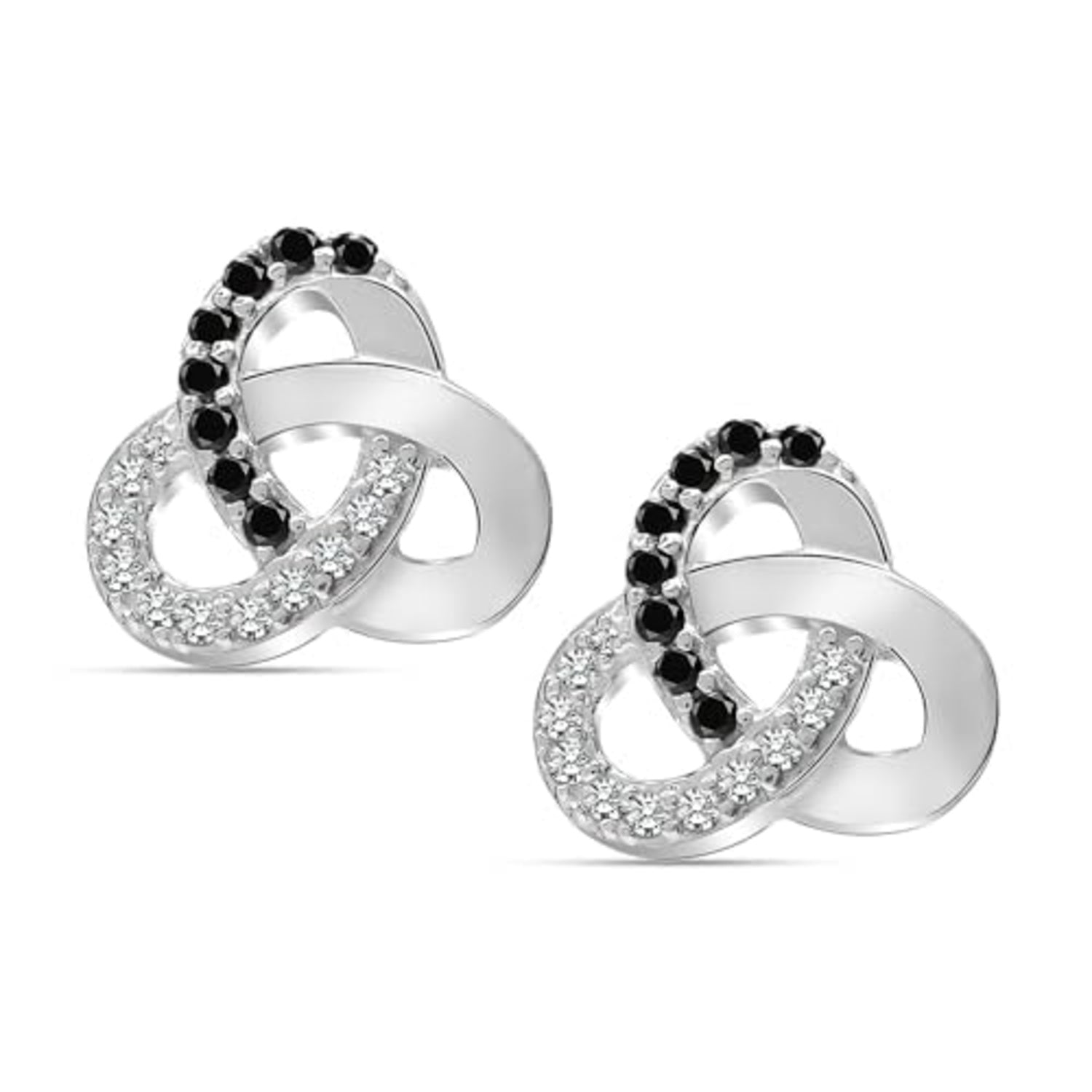 925 Sterling Silver Zirconia Infinity Celtic Love Knot Stud Earring for Women