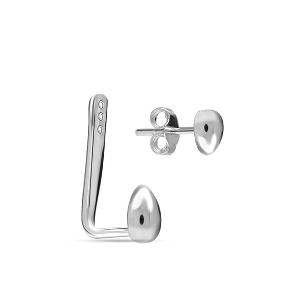 925 Sterling Silver Detachable Dual Punk Stud Earrings for Women