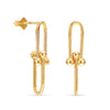 925 Sterling Silve 14K Gold-Plated U-Shaped Paperclip Pinball Linked Drop Dangle Earrings for Women