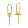 925 Sterling Silve 14K Gold-Plated U-Shaped Paperclip Pinball Linked Drop Dangle Earrings for Women