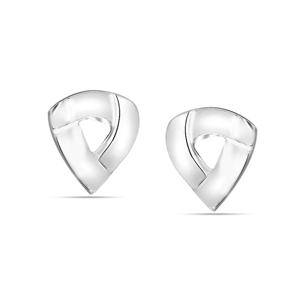 925 Steling Silver Love Knot Triangle Stud Earrings for Women