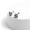 925 Steling Silver Antique Pave Cubic Zirconia Round Stud Earrings for Women