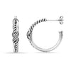 925 Sterling Silver Antique Pave CZ Crossover Hoop Earring for Women