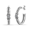 925 Sterling Silver Antique Pave CZ Crossover Hoop Earring for Women