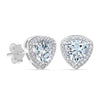 925 Sterling Silver CZ Halo Triangle Stud Earrings for Men