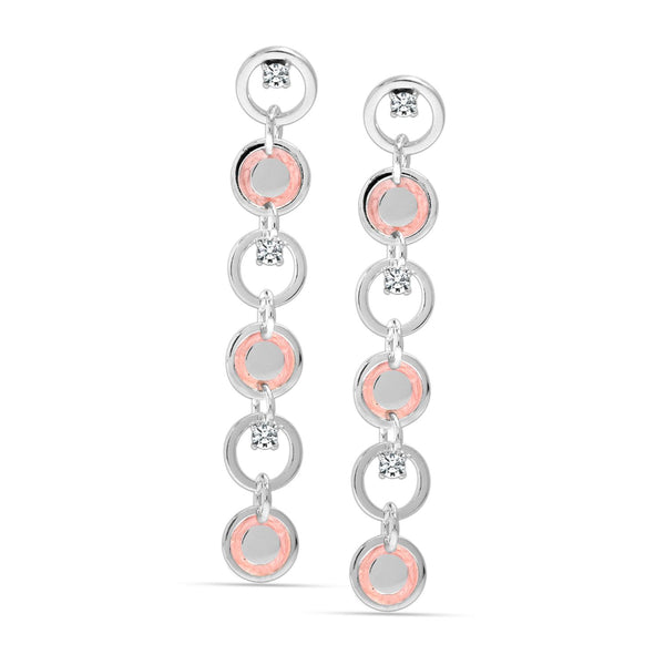 925 Sterling Silver Enamel Zircon Studded Dangler Earrings for Women and Girls