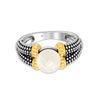 925 Sterling Silver 14K Gold Plated Freshwater Pearl Bead Design Finger Ring for Women