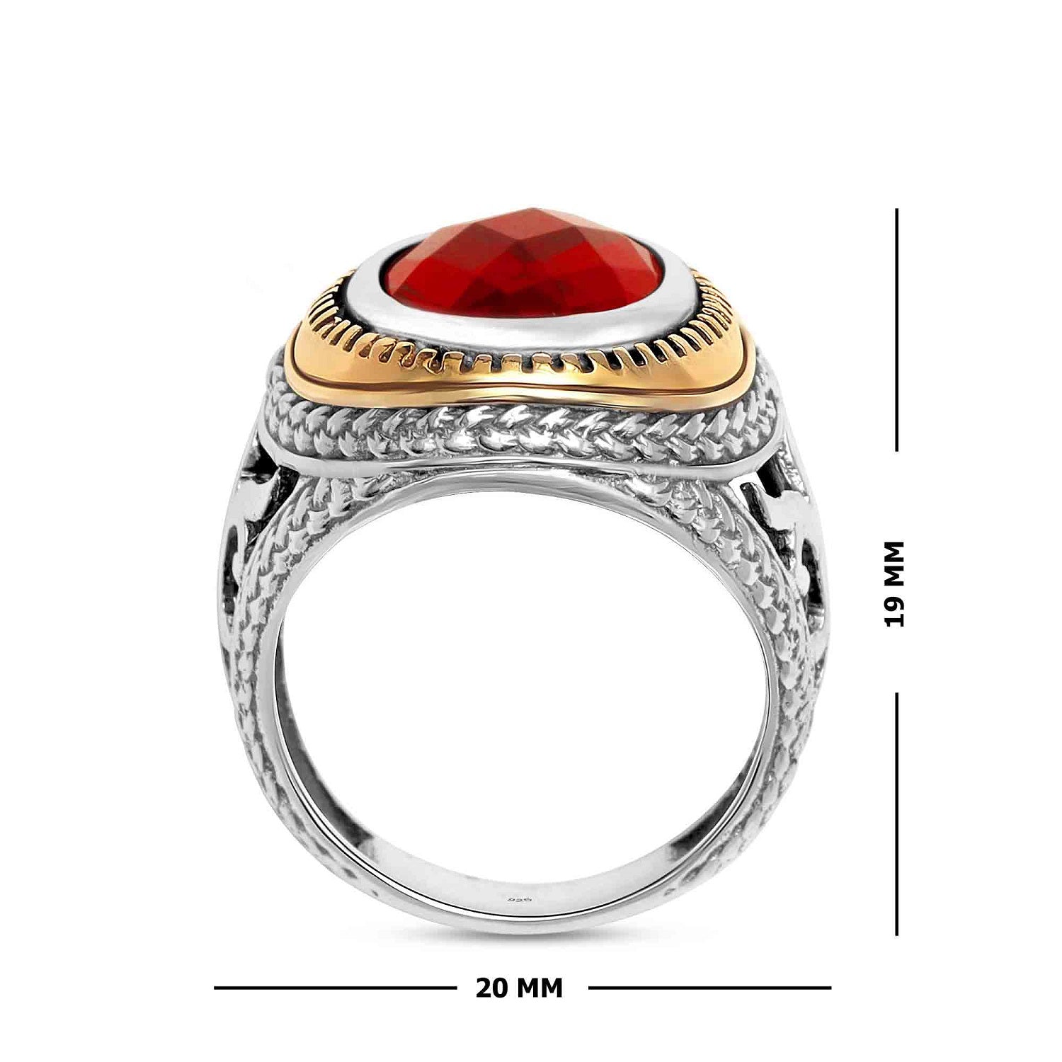 8.25 Ratti Natural and Certified Hessonite Garnet (Gomed) Astrological  Gemstone Adjustable Silver Ring for Men and Women