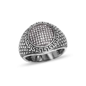 925 Sterling Silver Personalized Letter Plain Round Design Mens Ring