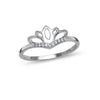 925 Sterling Silver Rhodium Plated Stackable Lotus CZ Wedding Band Engagement Rings for Women