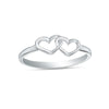 925 Sterling Silver Open Love Knot Stackable Interlocking Double Heart Ring for Women