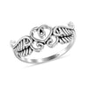 925 Sterling Silver Angel Wings Heart Finger Ring for Women Teens