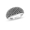 925 Sterling Silver Caviar Beaded Pattern Stacking Statement Ring for Women