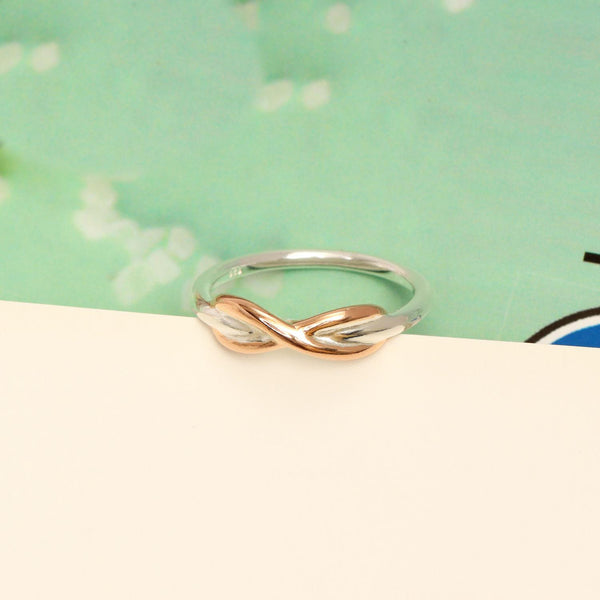 925 Sterling Silver Rose Gold- Plated Infinity Finger Ring for Women & Girls