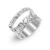 925 Sterling Silver Doubled Spaced Hammered Textured Two Band Ring for Women