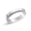 925 Sterling Silver Antique Engagement Wedding Band Beaded Ring for Women