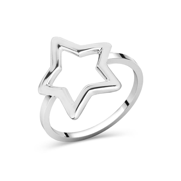 925 Sterling Silver Star Shape Ring for Women