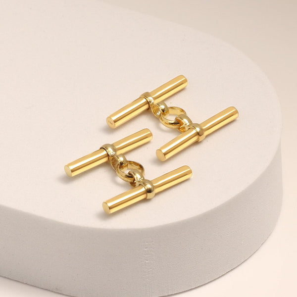 925 Sterling Silver T-Bar Cufflinks for Men