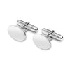 925 Sterling Silver Oval Shaped Plain Cufflinks for Men