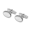 925 Sterling Silver Oval Shaped Rope Border Engraved Cufflinks for Men