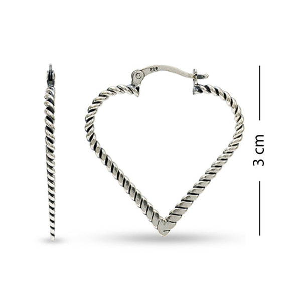 925 Sterling Silver Heart Hoop Earrings for Teen Women