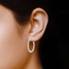 925 Sterling Silver Hollow Hoop Earrings for Women 34 MM