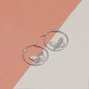 925 Sterling Silver Butterfly Motif Hoop Earrings for Teen Women