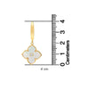 925 Sterling Silver 18K Gold-Plated Mother of Pearl with Onyx Flower Cubic Zirconia Drop Dangler Earrings for Women Teen