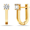 925 Sterling Silver 14K Gold-Plated Zirconia Huggie Hoop Stud Earrings for Women Teen