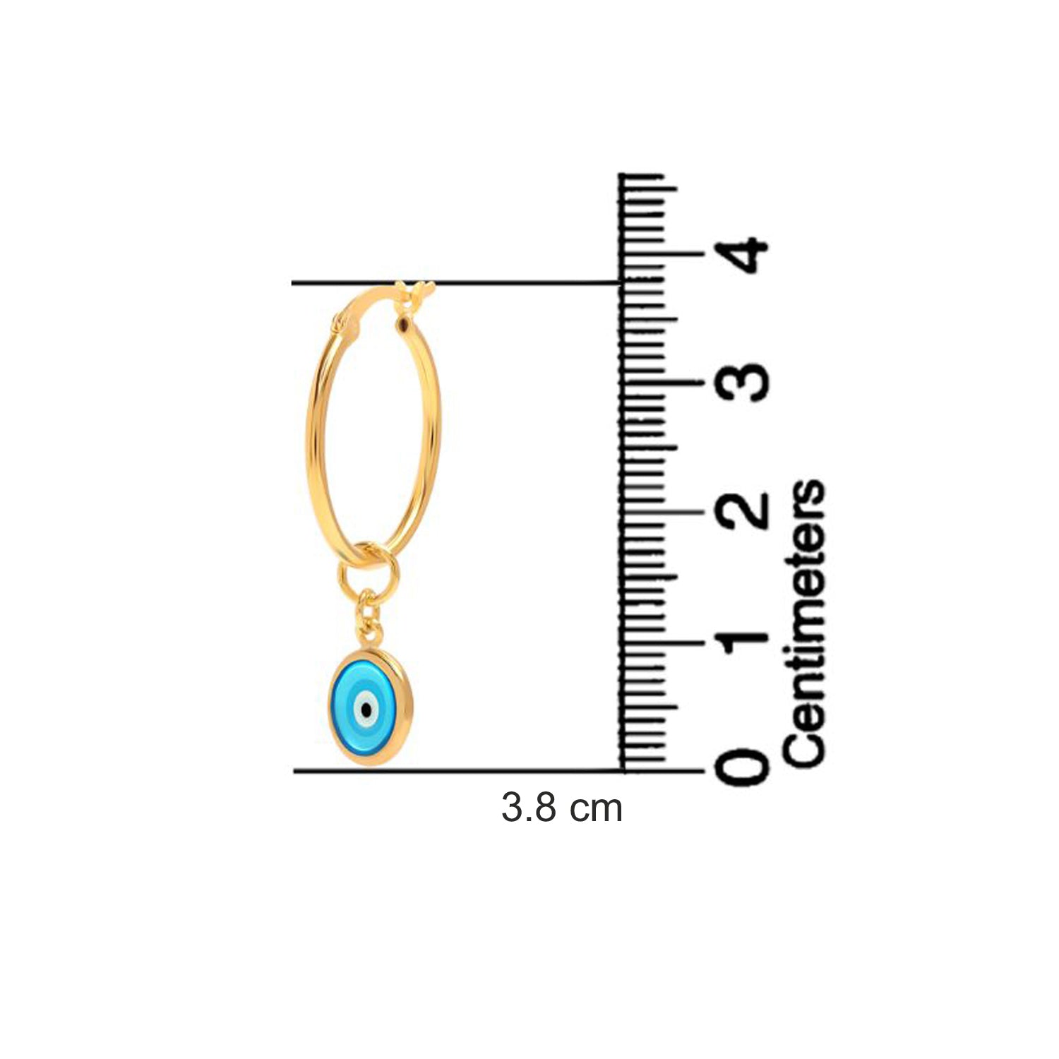 925 Sterling Silver 14K Gold Plated Turkish Stone Evil Eye Hoop Earrings for Women