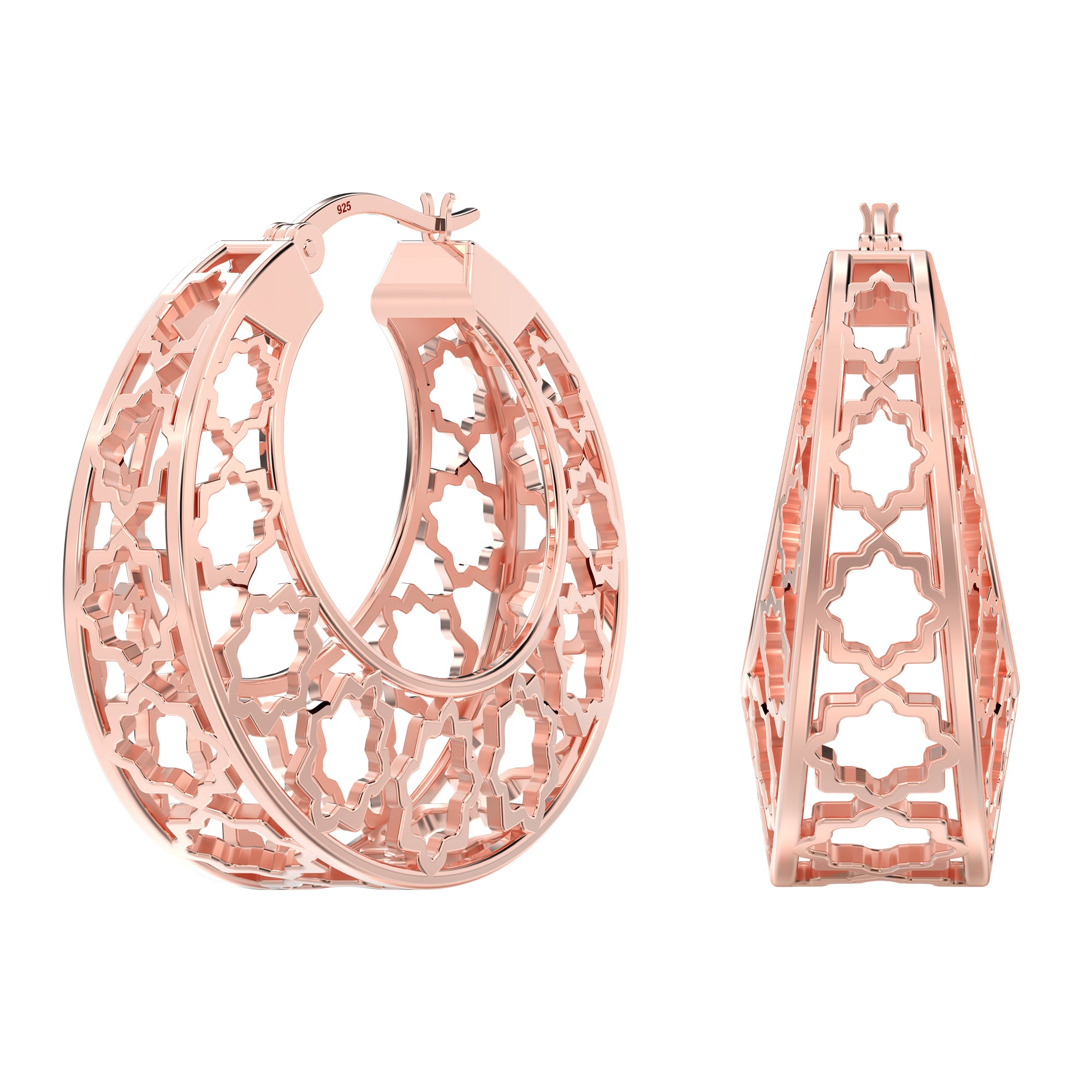 925 Sterling Silver Small Mesh Filigree Handmade Round Basket Weaven Hoop Earrings for Women Teen