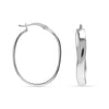 925 Sterling Silver Oval Shape Classic Click-Top Hoop Earrings for Women