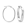 925 Sterling Silver Oval Shape Classic Click-Top Hoop Earrings for Women