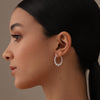 925 Sterling Silver Classic Beaded Round Hoop Earrings for Women Teen