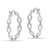 925 Sterling Silver Paper Clip Link Hoop Earrings for Women