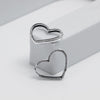 925 Steling Silver Antique Beaded Love Heart Shaped Huggie Hoop Earrings for Women